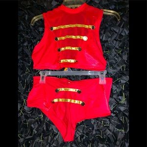 Vtg Mid 90s Lovers Lane Halter Top & Booty Shorts set ❤️